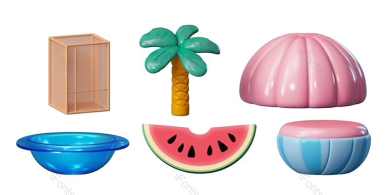 装饰图片,西瓜元素,卡通PNG,卡通元素免抠素材